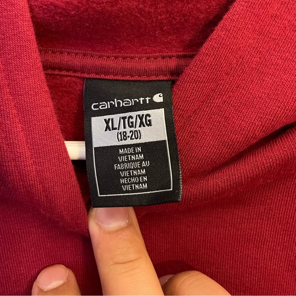 Girls Carhartt Sweater XL 18-20 Red (Women’s XSS) - Picture 3 of 7